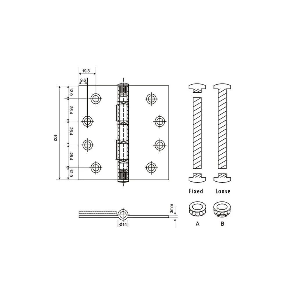 2430 A 4 Ball Bearing Hinge - Image 2