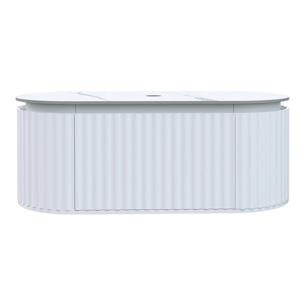 Abbraccio 1200 Wall Cabinet Matt White with Porcelain Top - Image 3