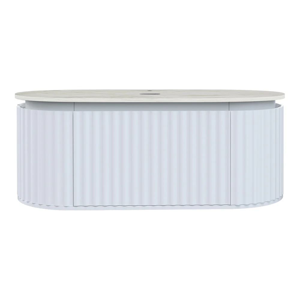 Abbraccio 1200 Wall Cabinet Matt White with Porcelain Top - Image 4