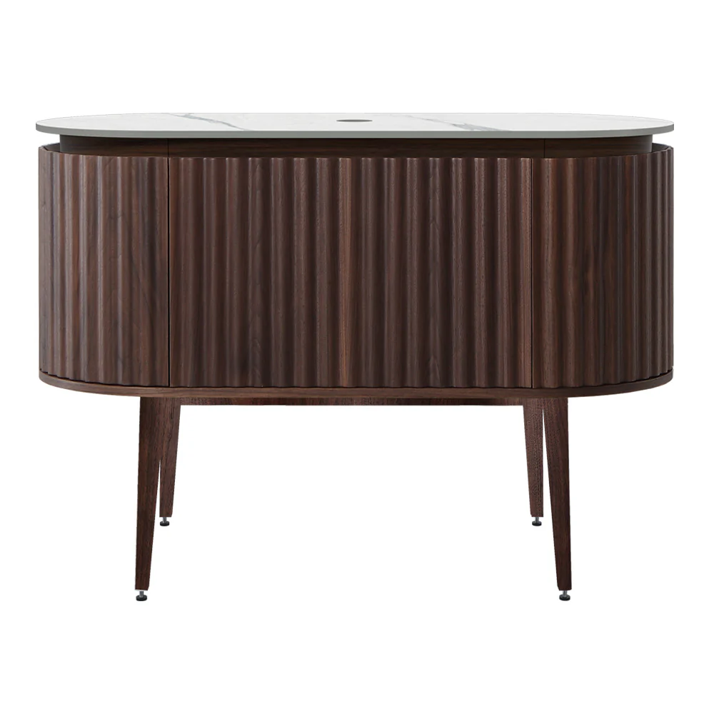 Abbraccio 1200 Wall Cabinet with Legs Black Walnut with Porcelain Top - Image 3
