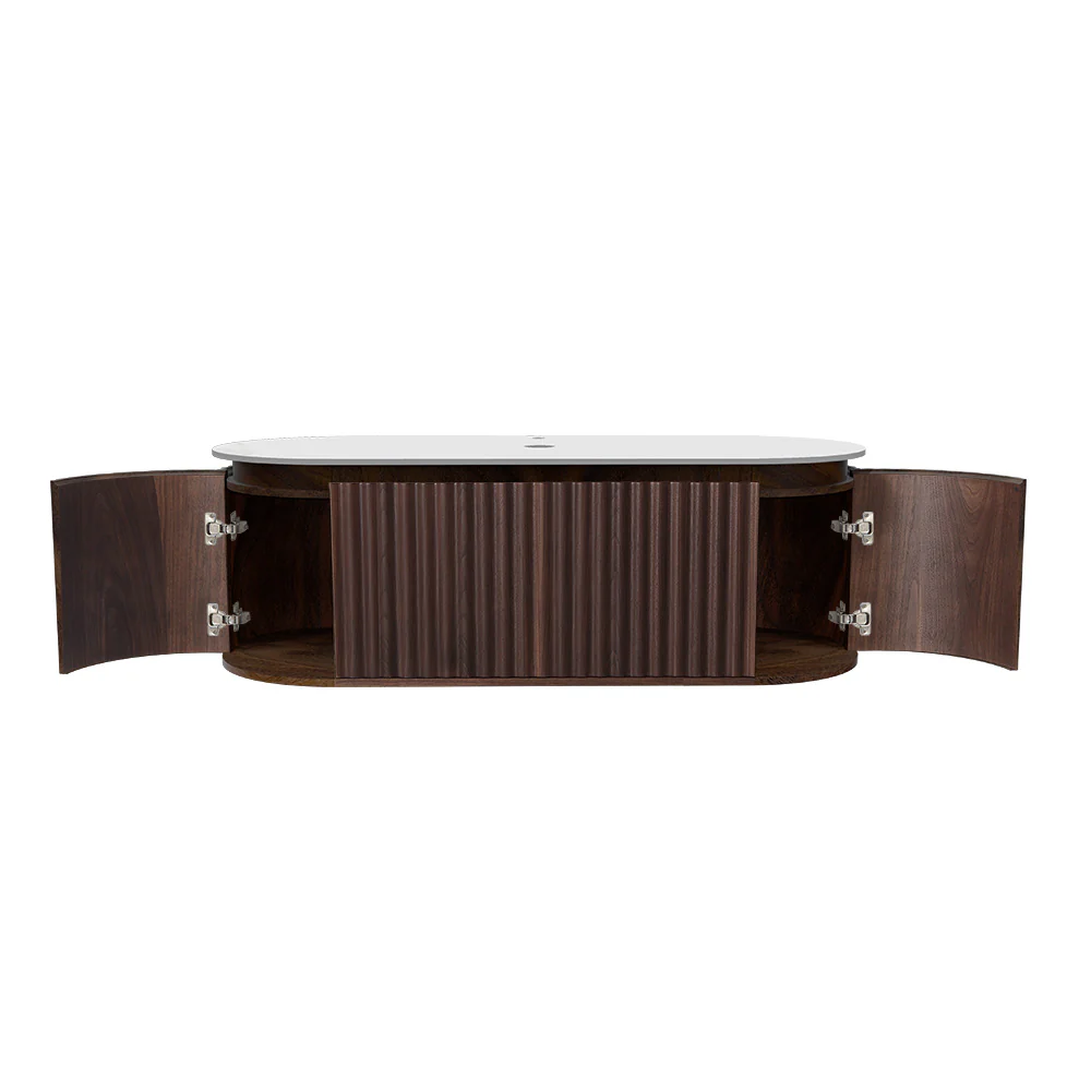 Abbraccio 1400 Wall Cabinet Black Walnut with Porcelain Top - Image 8