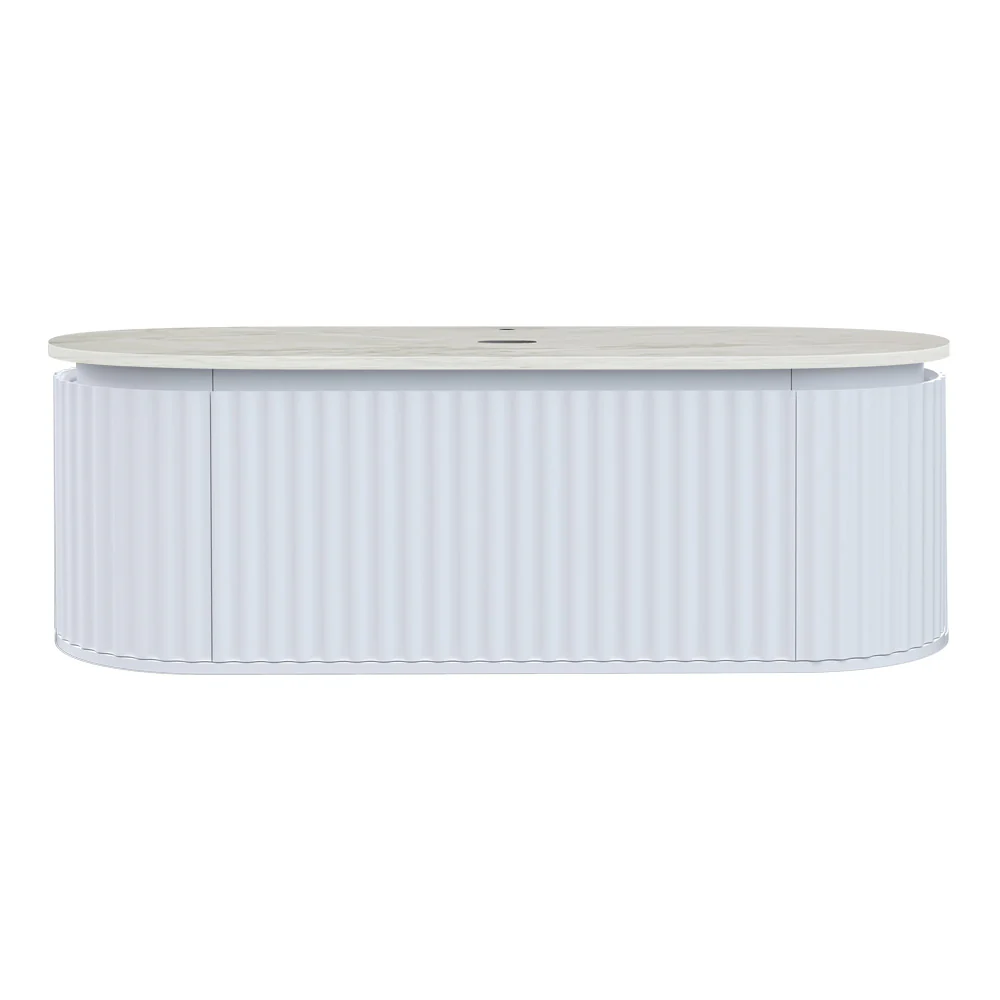 Abbraccio 1400 Wall Cabinet Matt White with Porcelain Top - Image 4