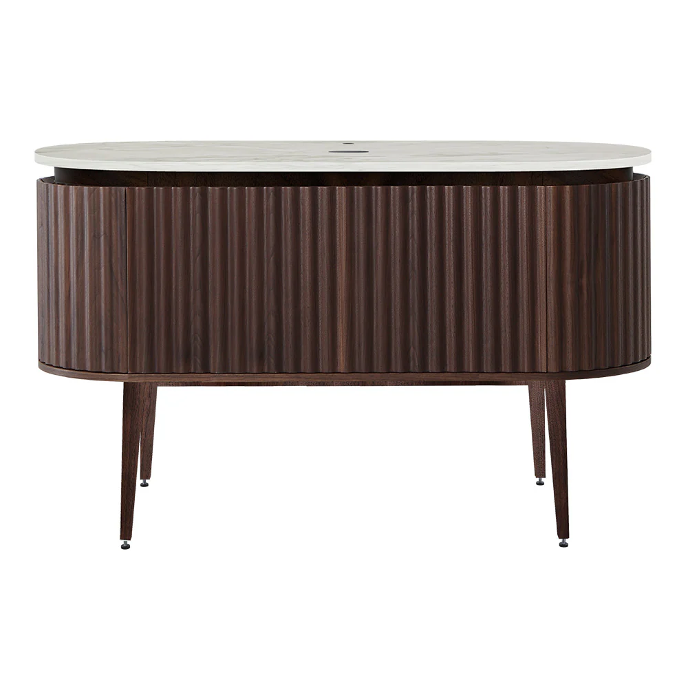 Abbraccio 1400 Wall Cabinet with Legs Black Walnut with Porcelain Top - Image 4