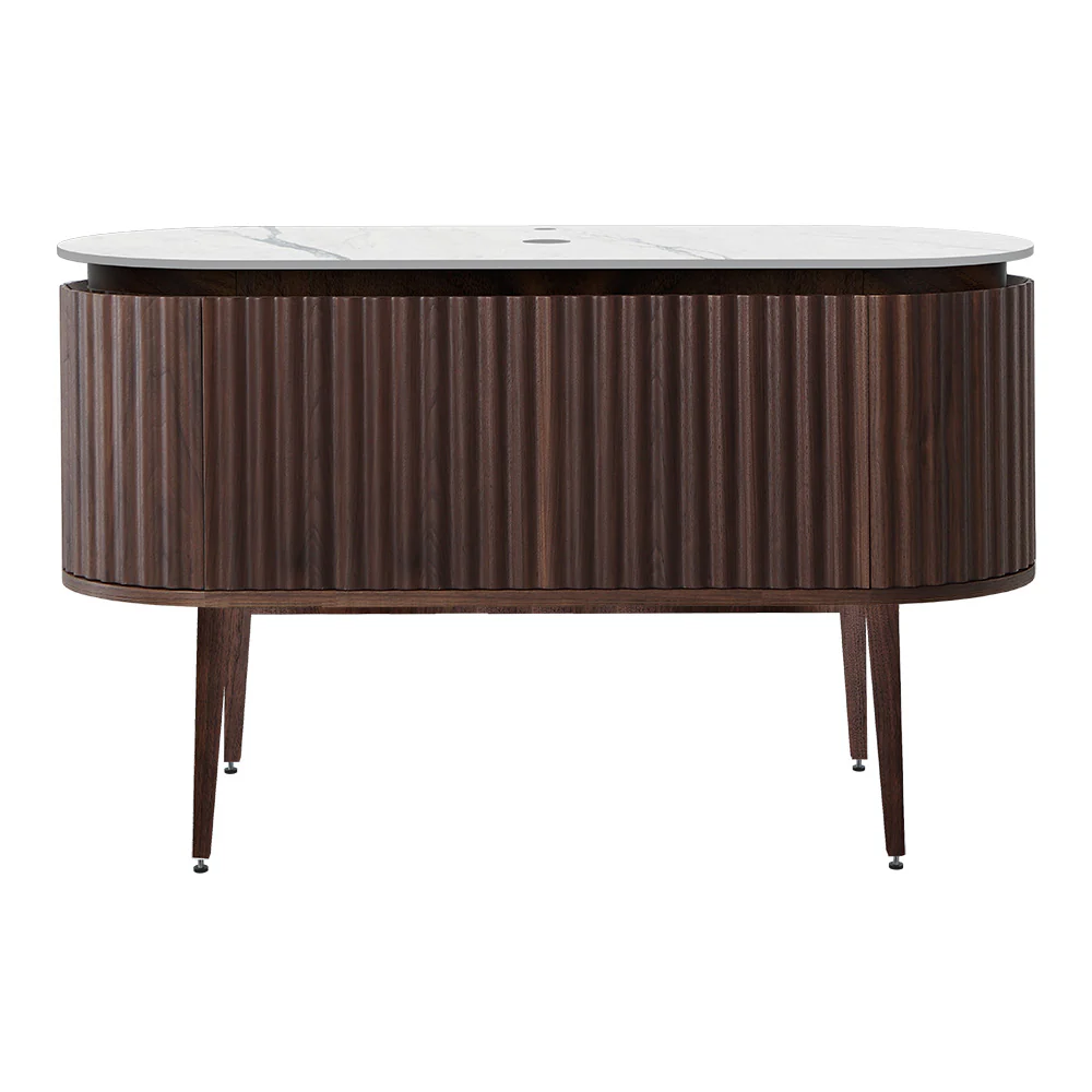 Abbraccio 1400 Wall Cabinet with Legs Black Walnut with Porcelain Top - Image 6