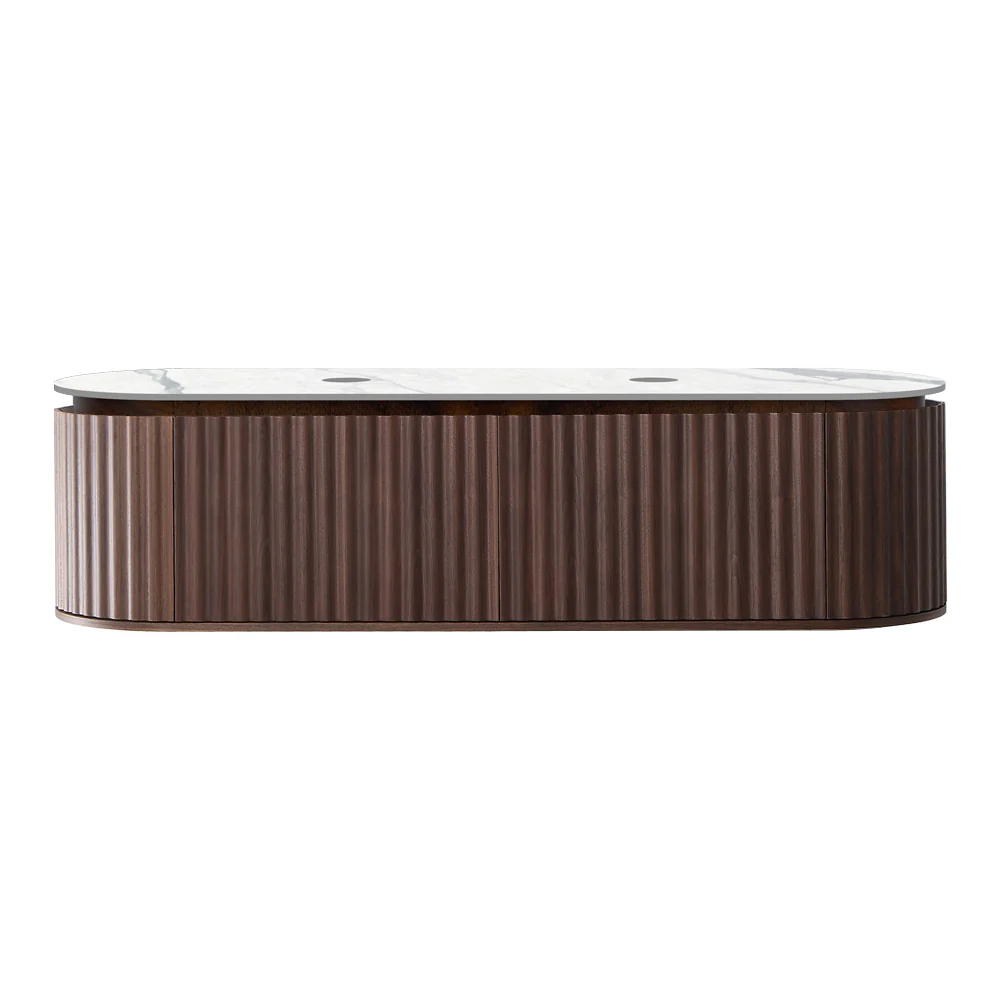 Abbraccio 1800 Wall Cabinet Black Walnut with Porcelain Top - Image 3