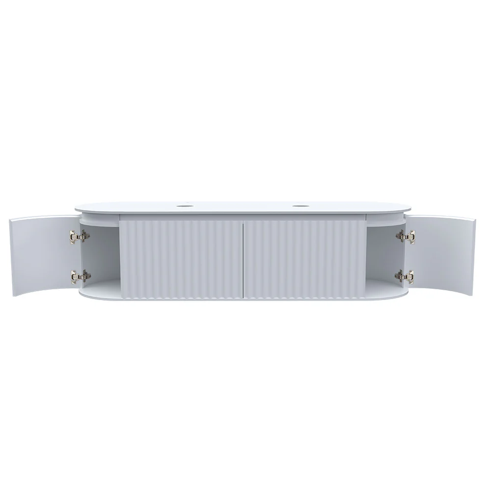 Abbraccio 1800 Wall Cabinet Matt White with Porcelain Top - Image 8