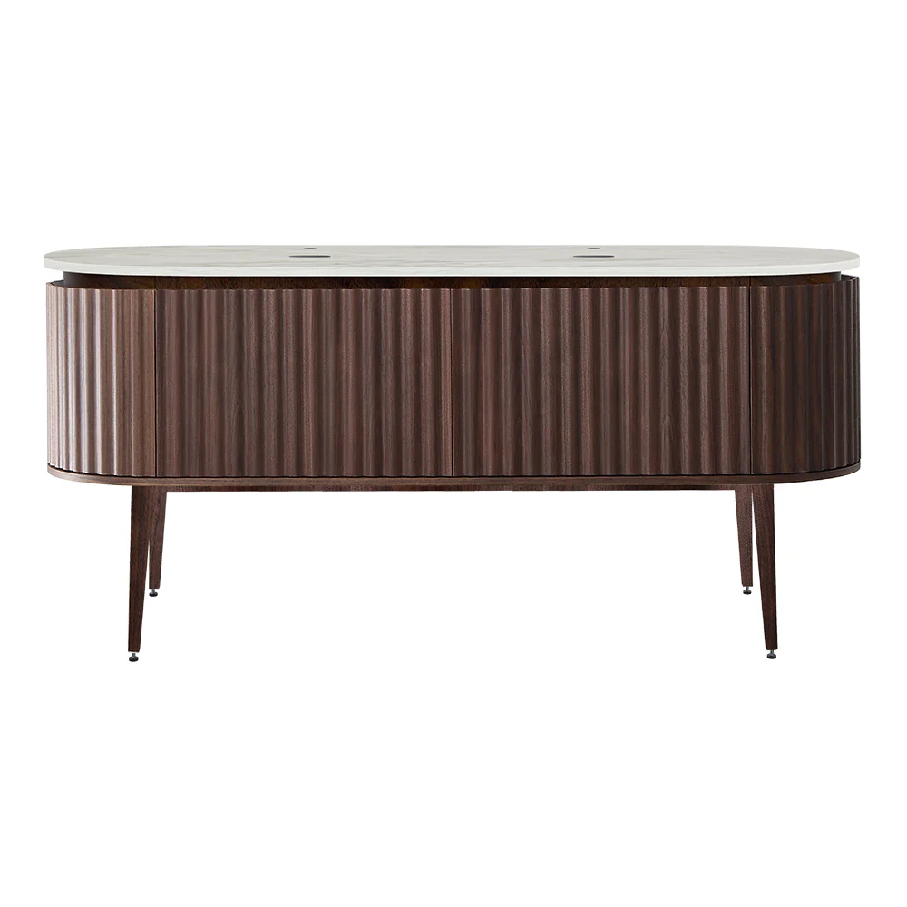 Abbraccio 1800 Wall Cabinet with Legs Black Walnut with Porcelain Top - Image 4