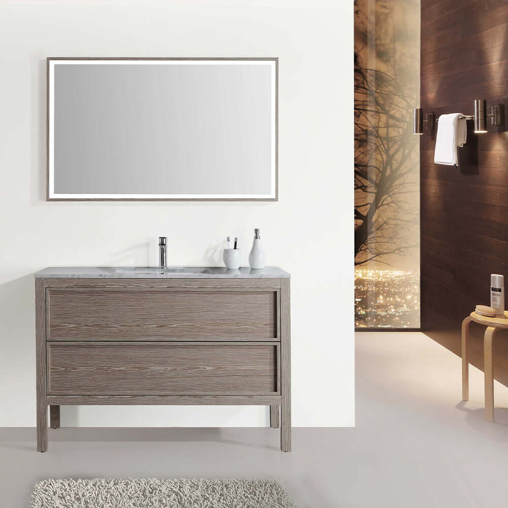 Arrivo 1200 Floor Cabinet with Marble Top and Wash Basin - Image 15