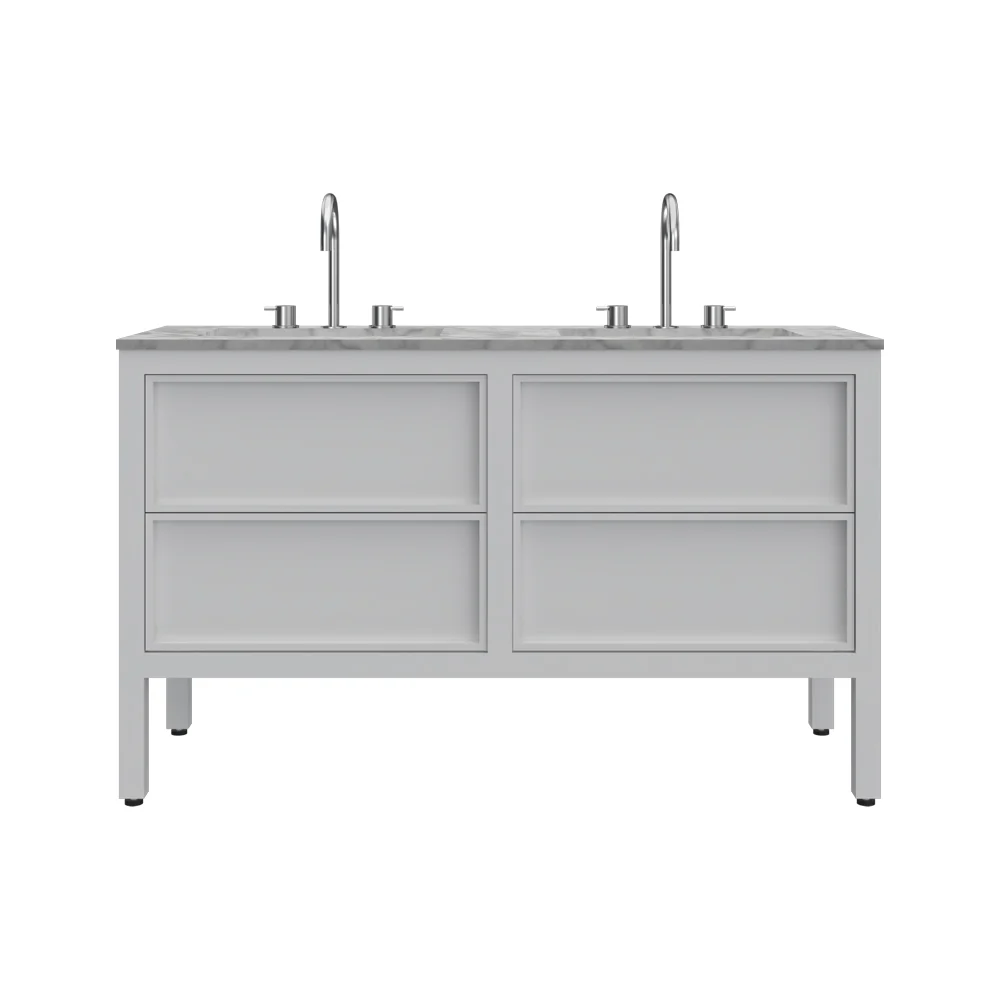 Arrivo 1400 Floor Cabinet with Marble Top and Double Wash Basin - Image 10