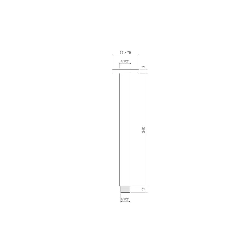 Blade Ceiling Shower Arm 240mm (1/2" Male Inlet) - Image 2