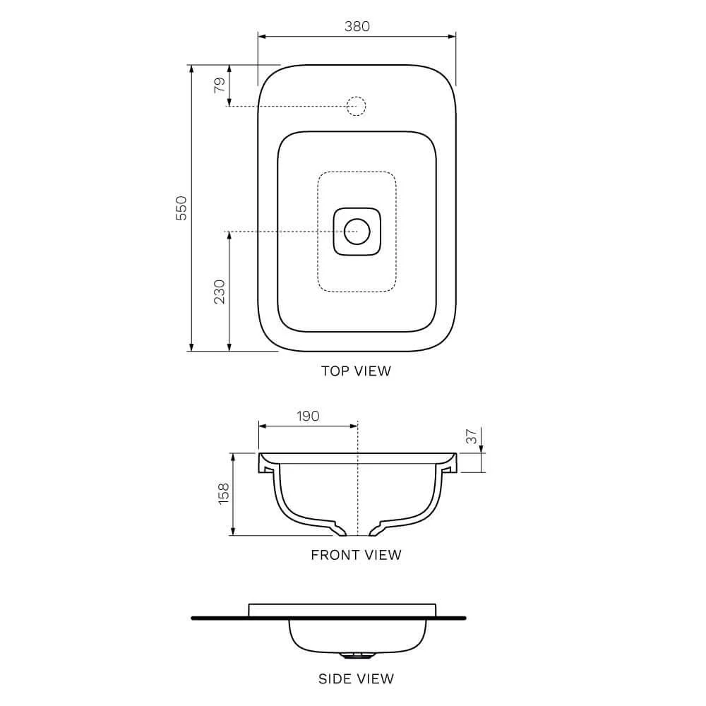 Cameo Inset Basin Only (55x38x4H) - Image 21
