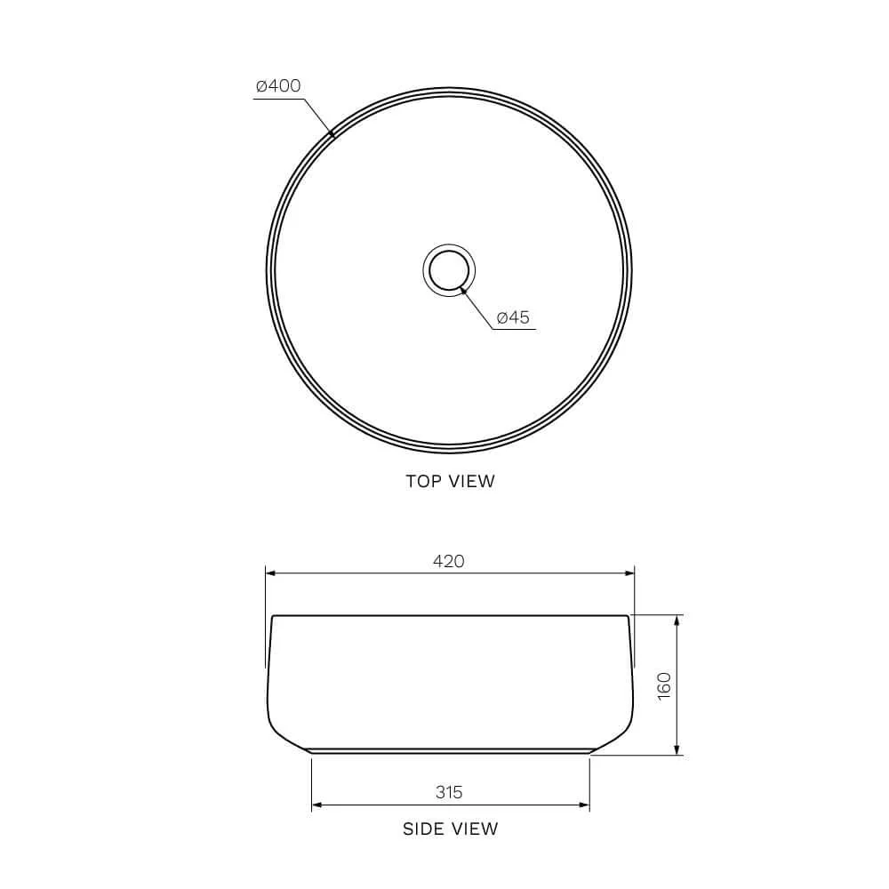 Cognac 42 Bench Mounted Basin - Image 2