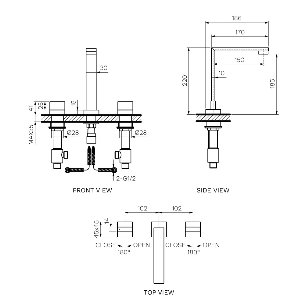 Cube Basin/Bath Set with Square Spout - Image 2