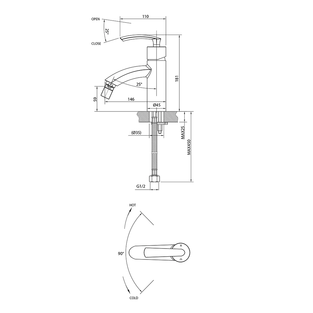 Curva Bidet Mixer - Image 2