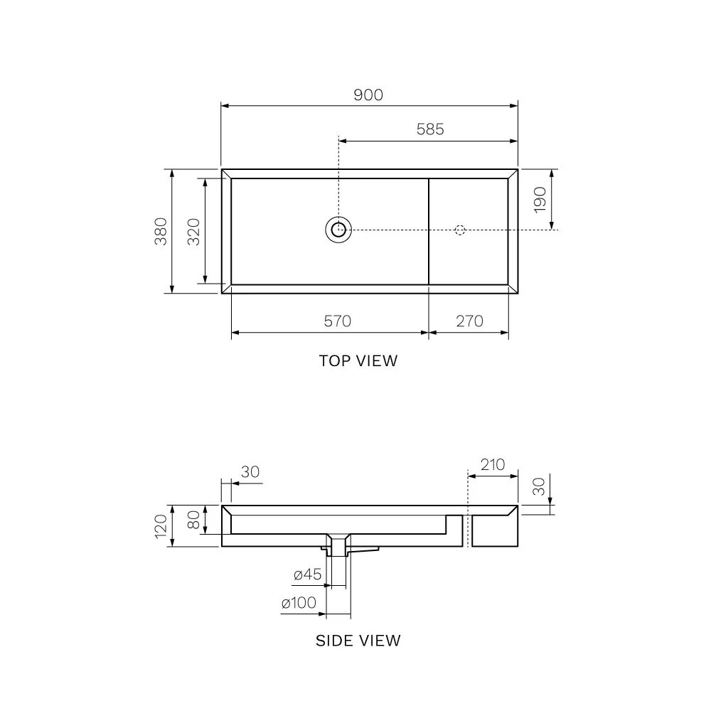 Cut Bench Basin with Platform (90x38x12H) - Image 19