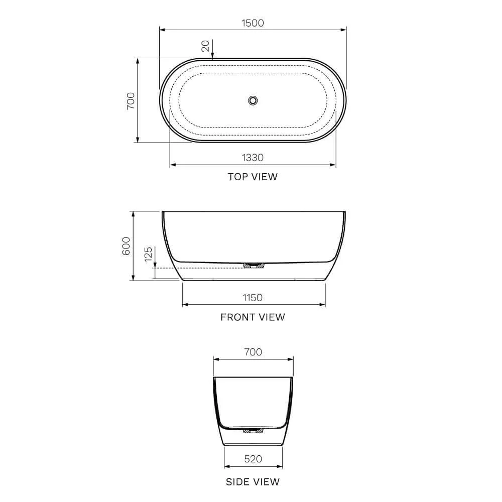 Elli II 1500 Freestanding Bath - Image 3