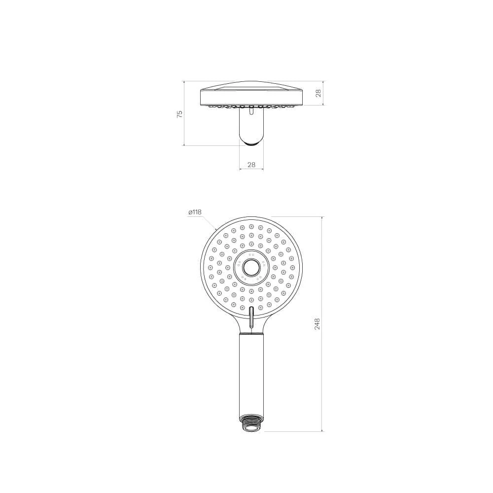 Ellisse Hand Shower (3 Function) with Hose - Image 6