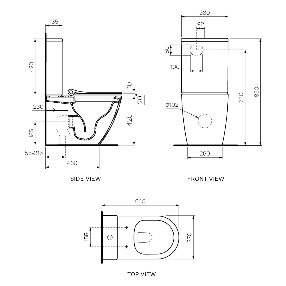 Ellisse II Wall Faced Suite Rimless (including Pressalit Seat) - Image 2