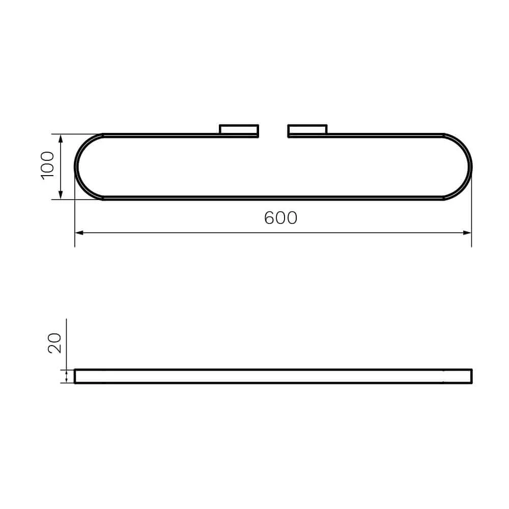 Ellisse Multi-function Towel Rail 600mm - Image 2