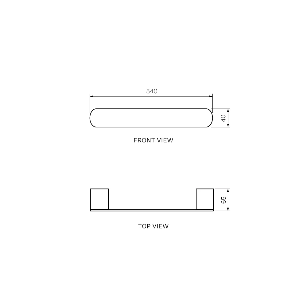 Ellisse Single Towel Rail 540mm - Image 8