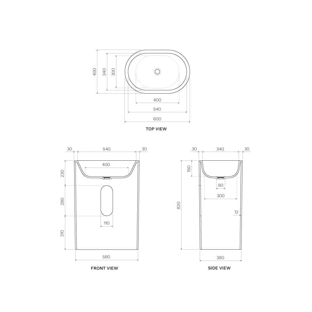 Ellisse Column Basin Stonetec - Image 2
