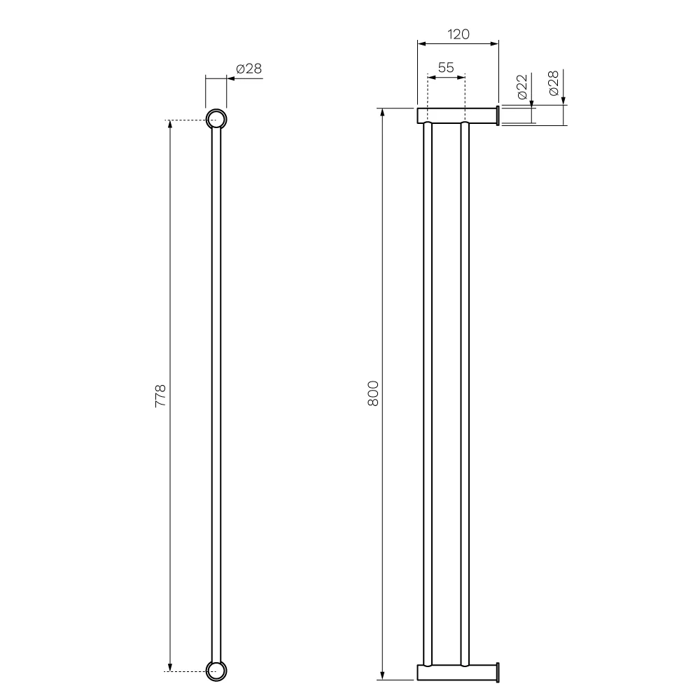 Envy Double Towel Rail 800mm - Image 7