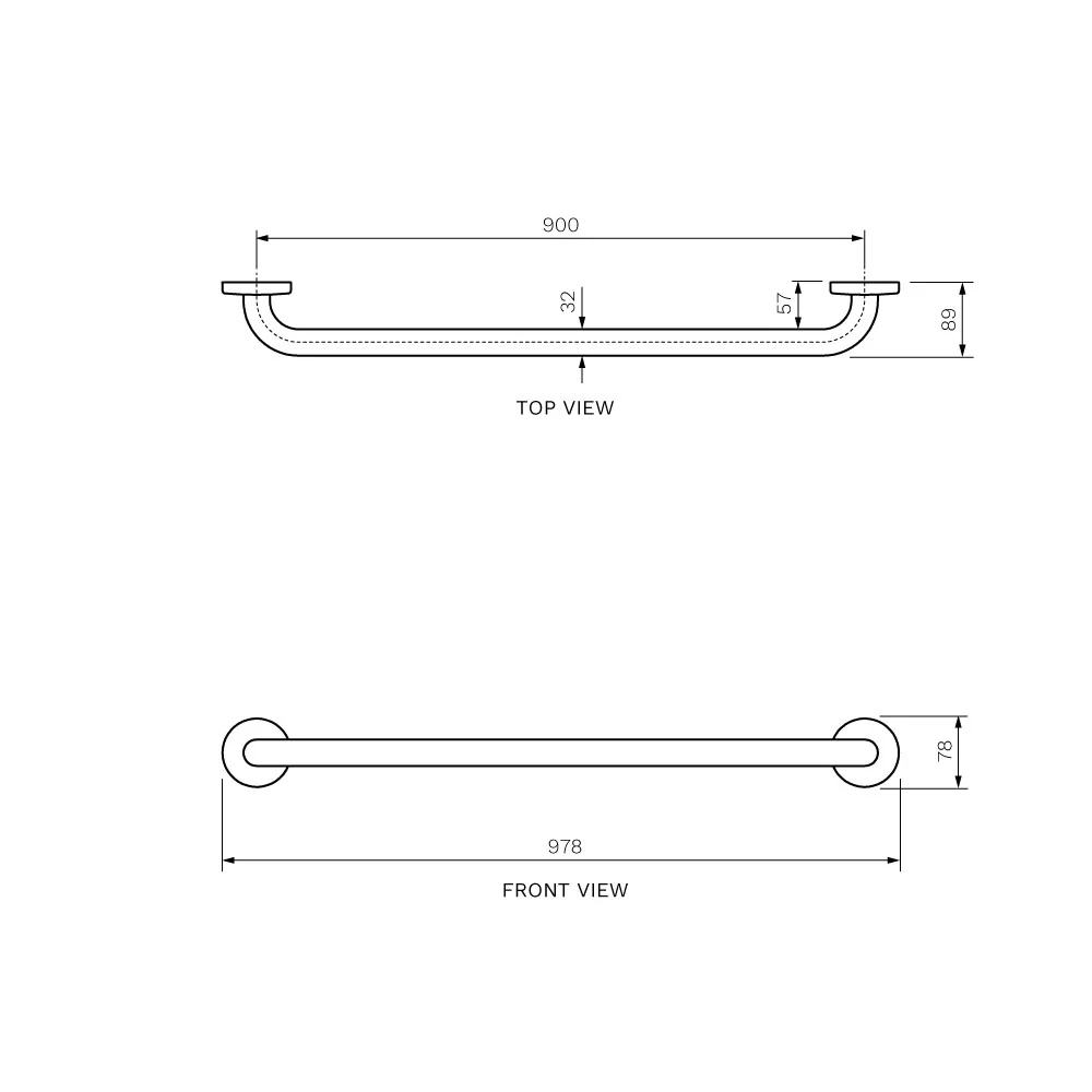 Envy Grab Rail Straight 900mm - Image 2