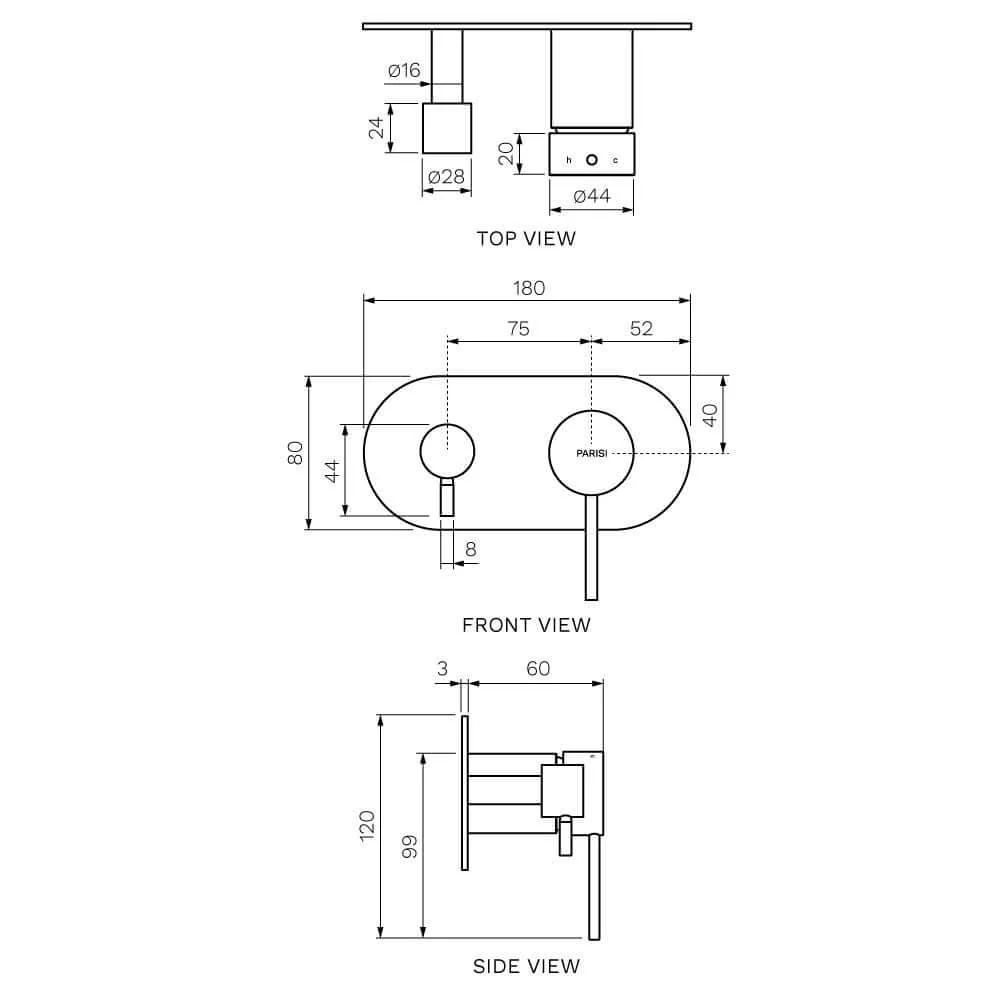 Envy II Wall Mixer with 2-Way Diverter - Image 7