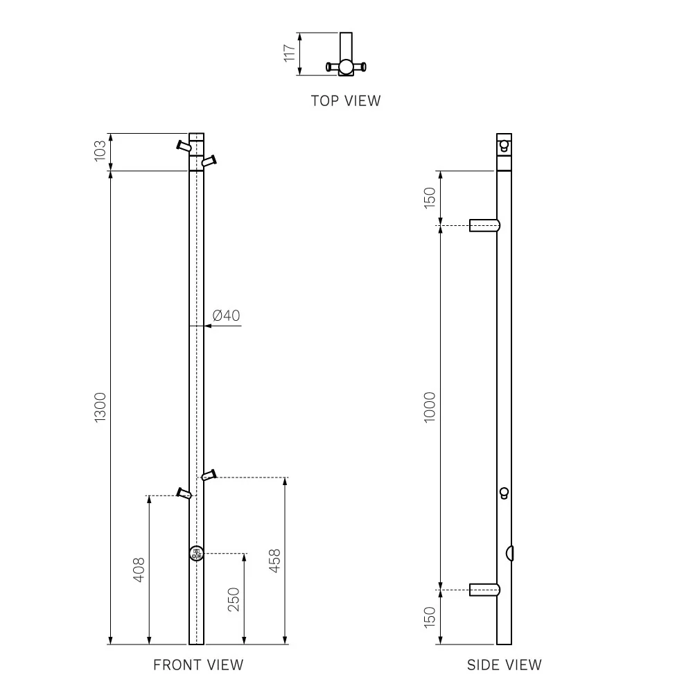Envy Vertical Heated Towel Rail - Image 8