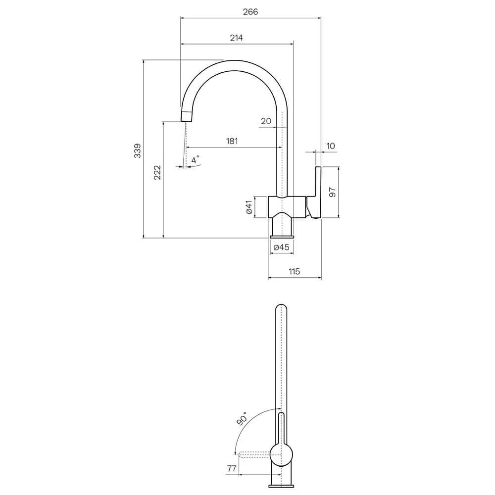 Ergo Kitchen Mixer with Round Spout - Image 2