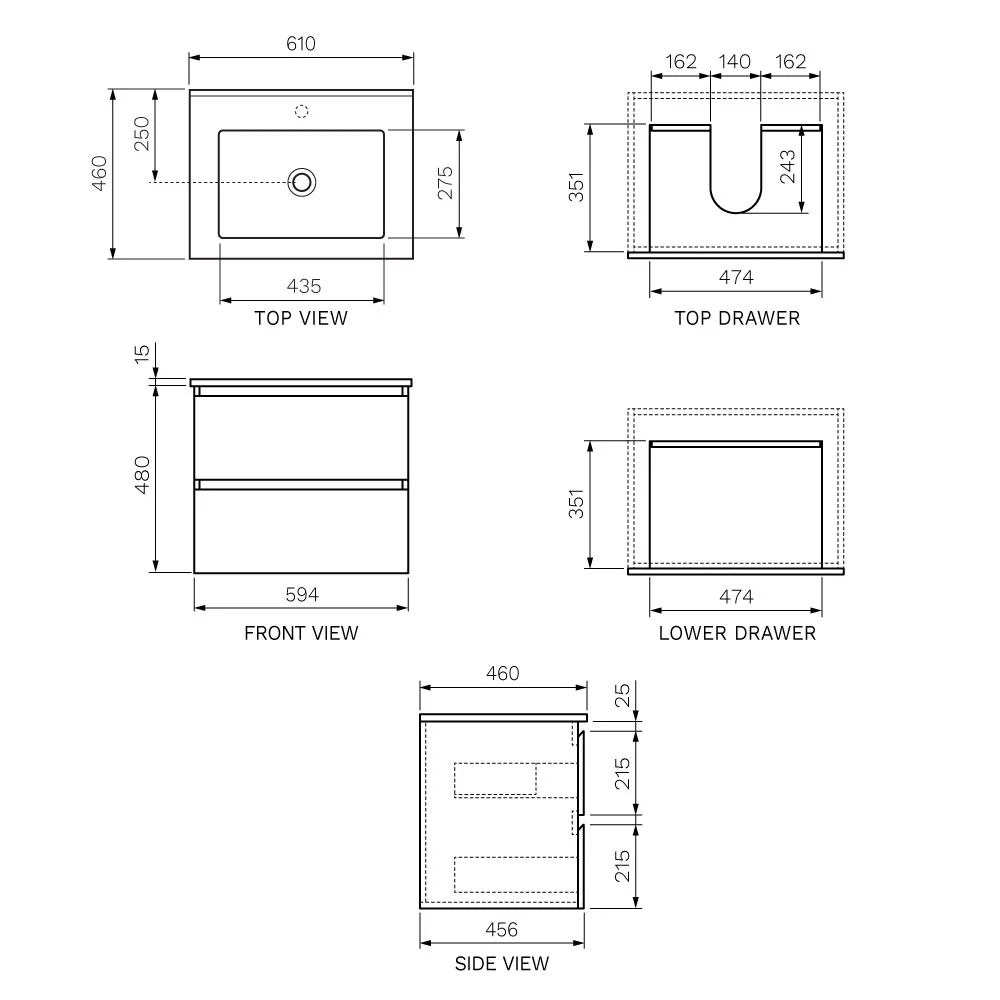 Evo 600 Wall Cabinet with Ceramic Top - Image 11