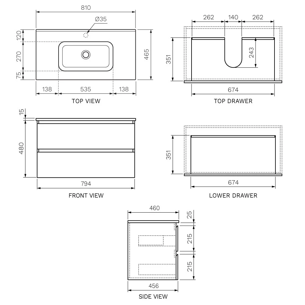 Evo II 800 Wall Cabinet with Ceramic Top - Image 6