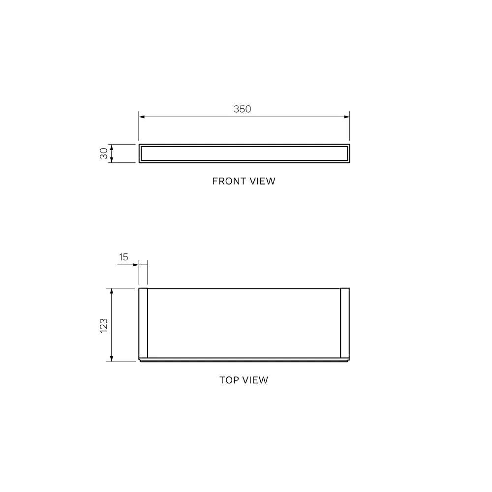 Ezia Glass Shelf 350mm - Image 4