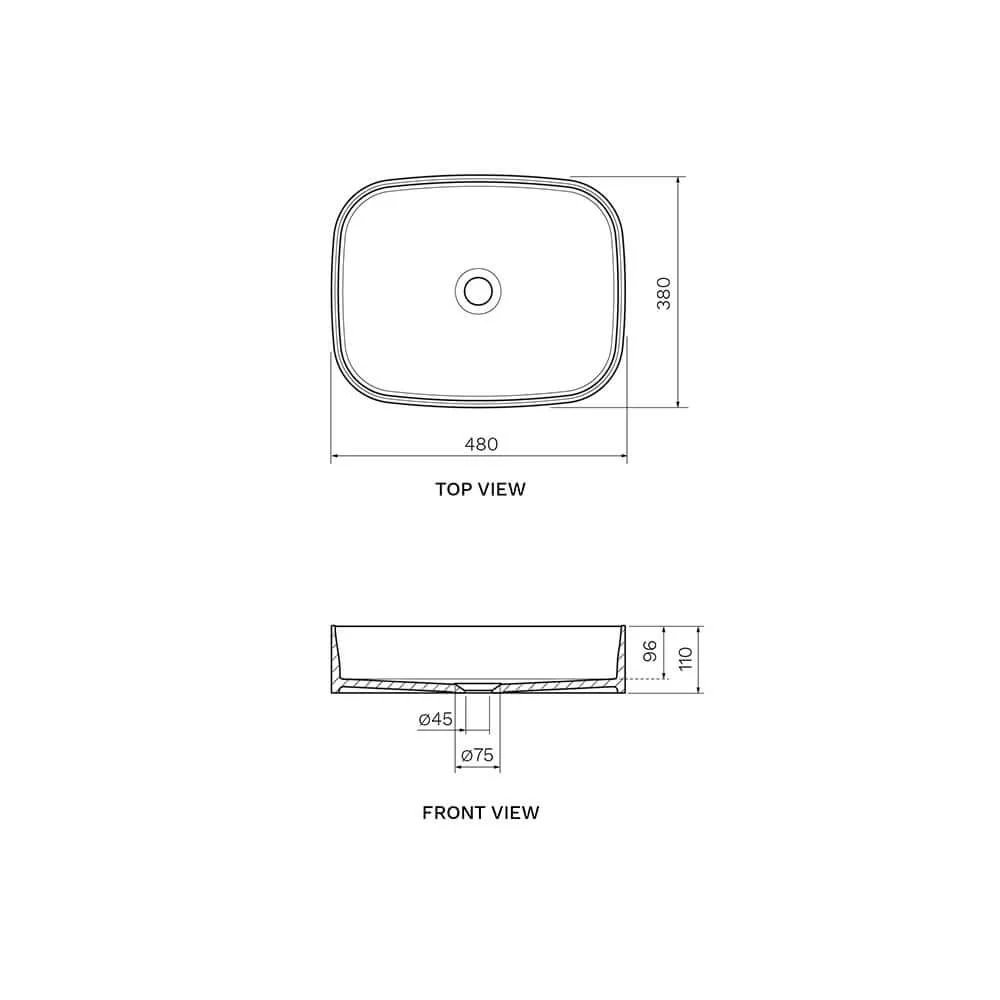 Fino Square Solid Surface 48 Wash Basin - Image 2