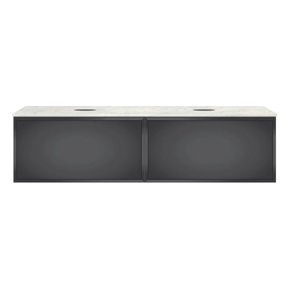 Float + MyTop 1200 Wall Cabinet Grafite with Italian Porcelain Double Top - Image 5