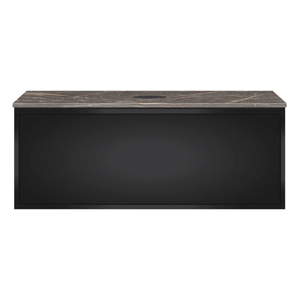 Float + MyTop 800 Wall Cabinet Matt Black with Italian Porcelain Top - Image 3