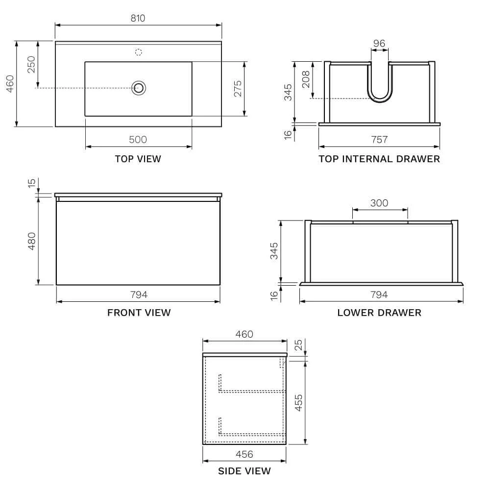 Forty Five 800 Wall Cabinet with Ceramic Top - Image 3