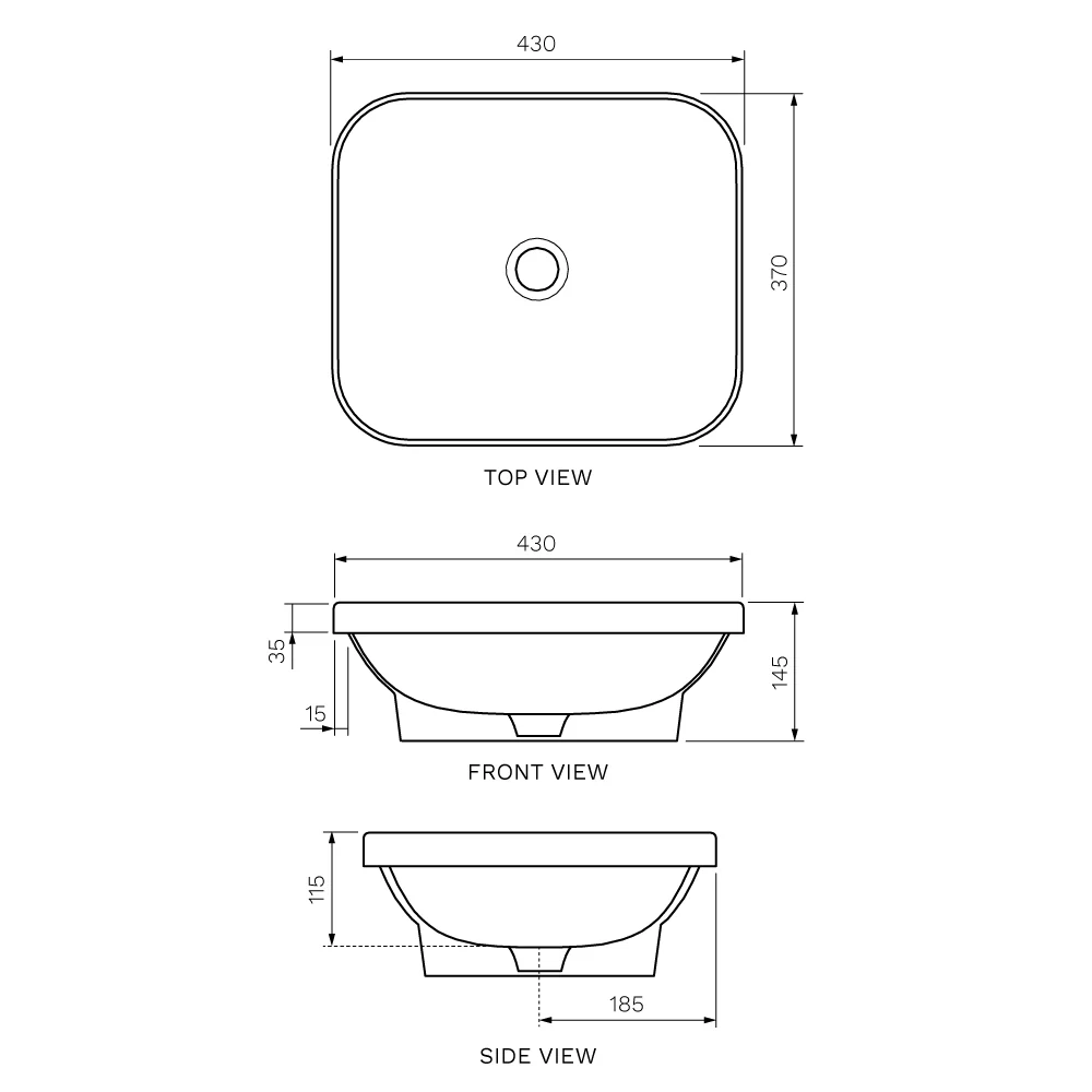 Gio Evolution 40 Inset Basin - Image 3