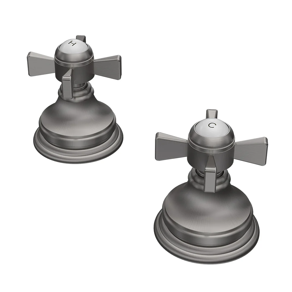 Hermitage Wall Top Assemblies (pair) with Cross Handle - Image 2