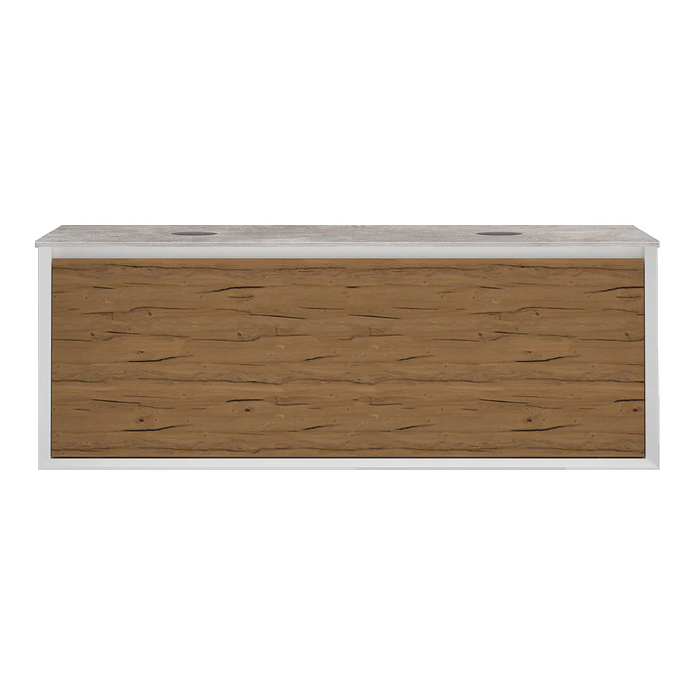 IKS 1400 Wall Cabinet LV2 Matt White with Porcelain Top - Image 3