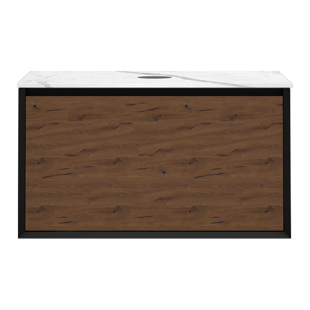 IKS 900 Wall Cabinet W5 Matt Black with Porcelain Top