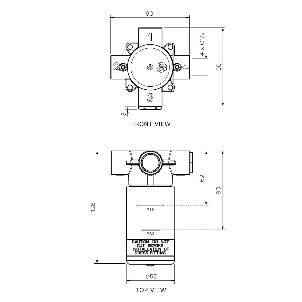 Stereo In Wall Body for Inline Diverter - Image 2