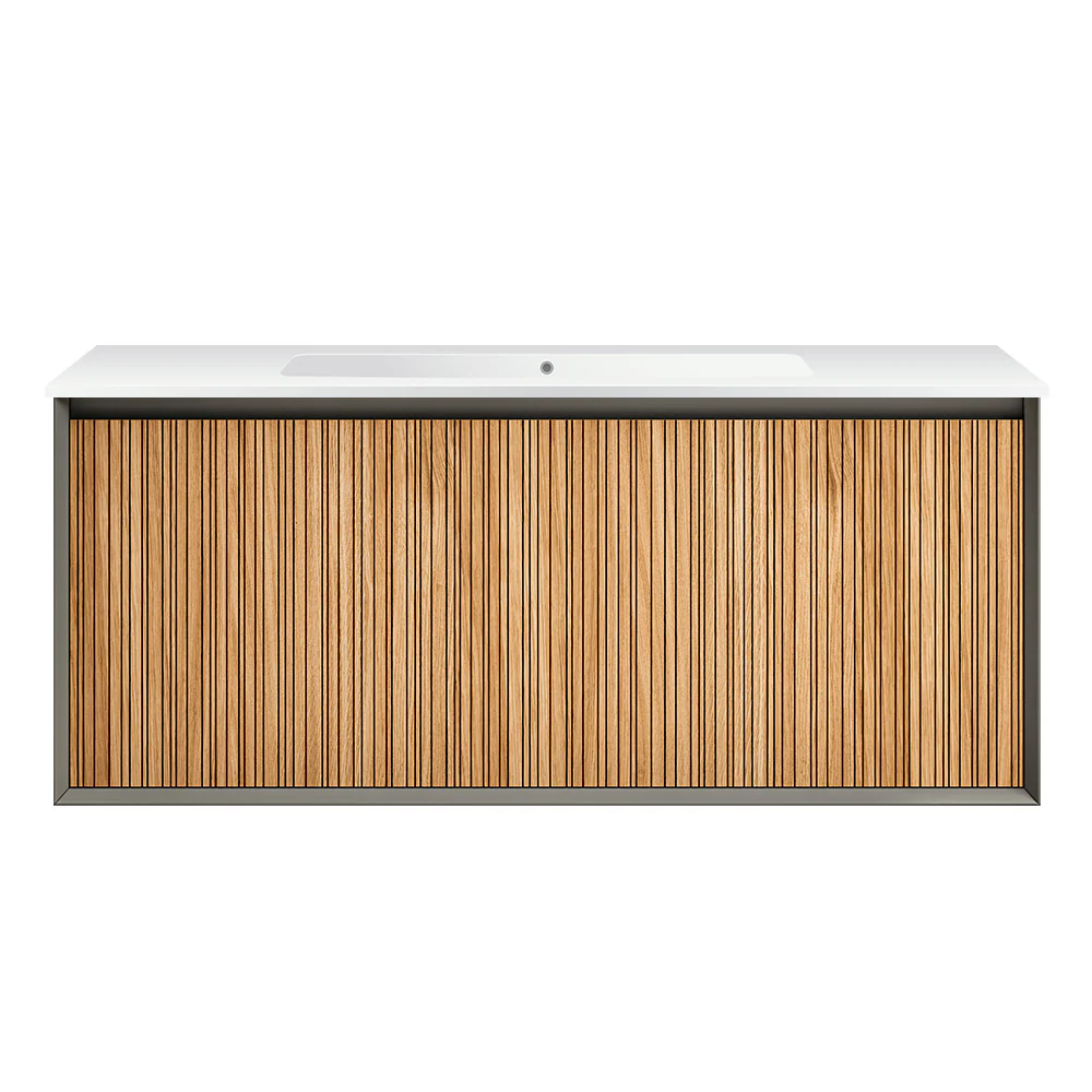 Jazz 1200 Wall Cabinet Matt Black with Mineralmarmo Top