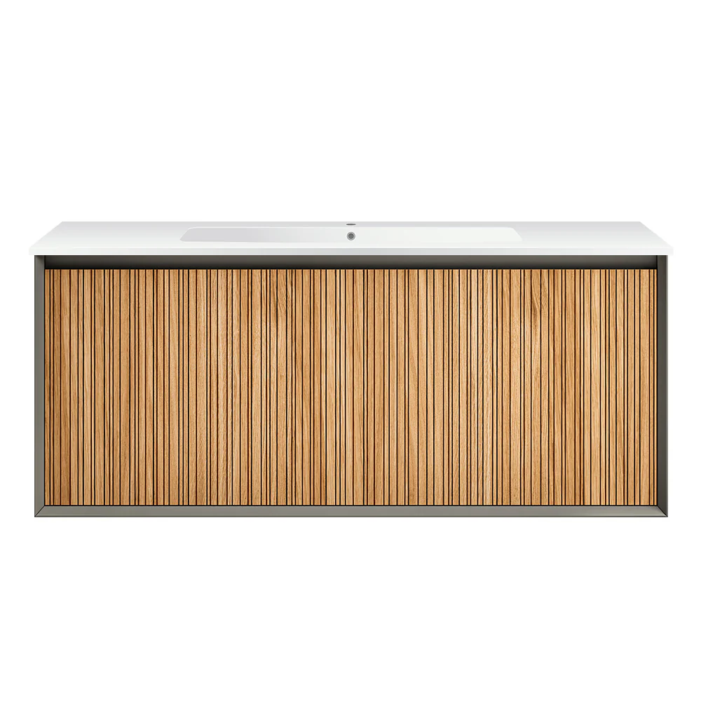 Jazz 1200 Wall Cabinet Matt Black with Mineralmarmo Top - Image 3