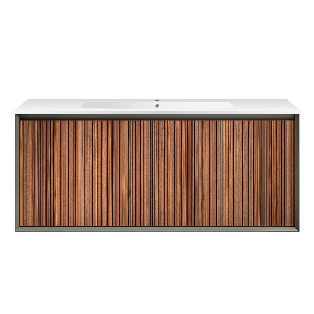 Jazz 1200 Wall Cabinet Matt Black with Mineralmarmo Top - Image 4