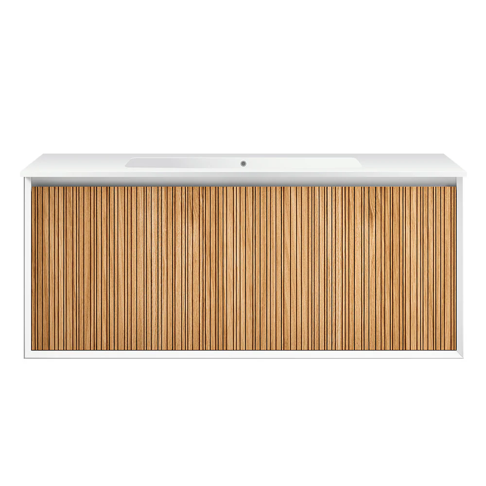 Jazz 1200 Wall Cabinet Matt White with Mineralmarmo Top