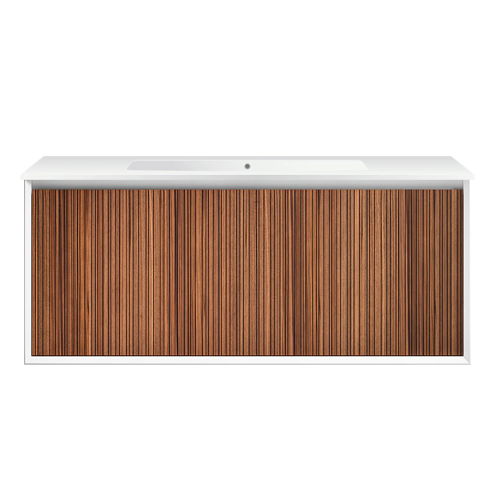 Jazz 1200 Wall Cabinet Matt White with Mineralmarmo Top - Image 2