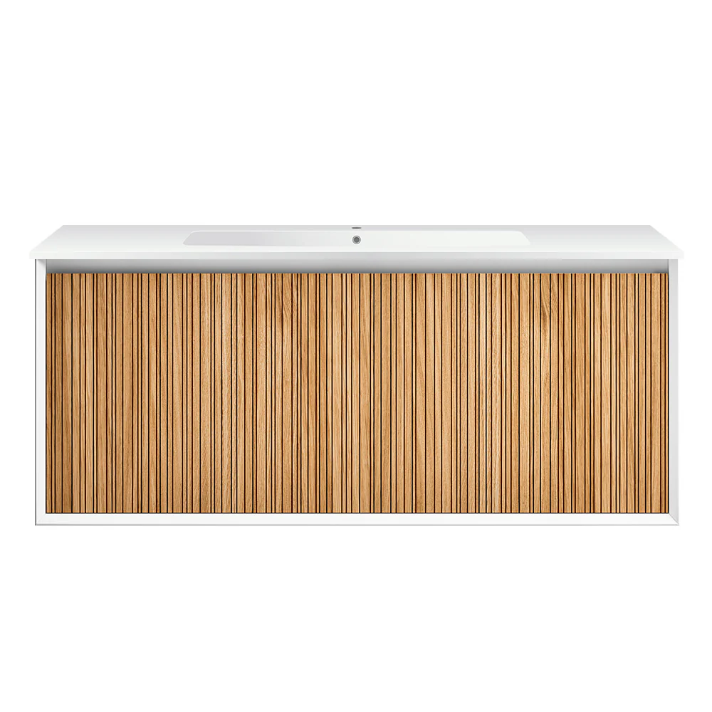 Jazz 1200 Wall Cabinet Matt White with Mineralmarmo Top - Image 3