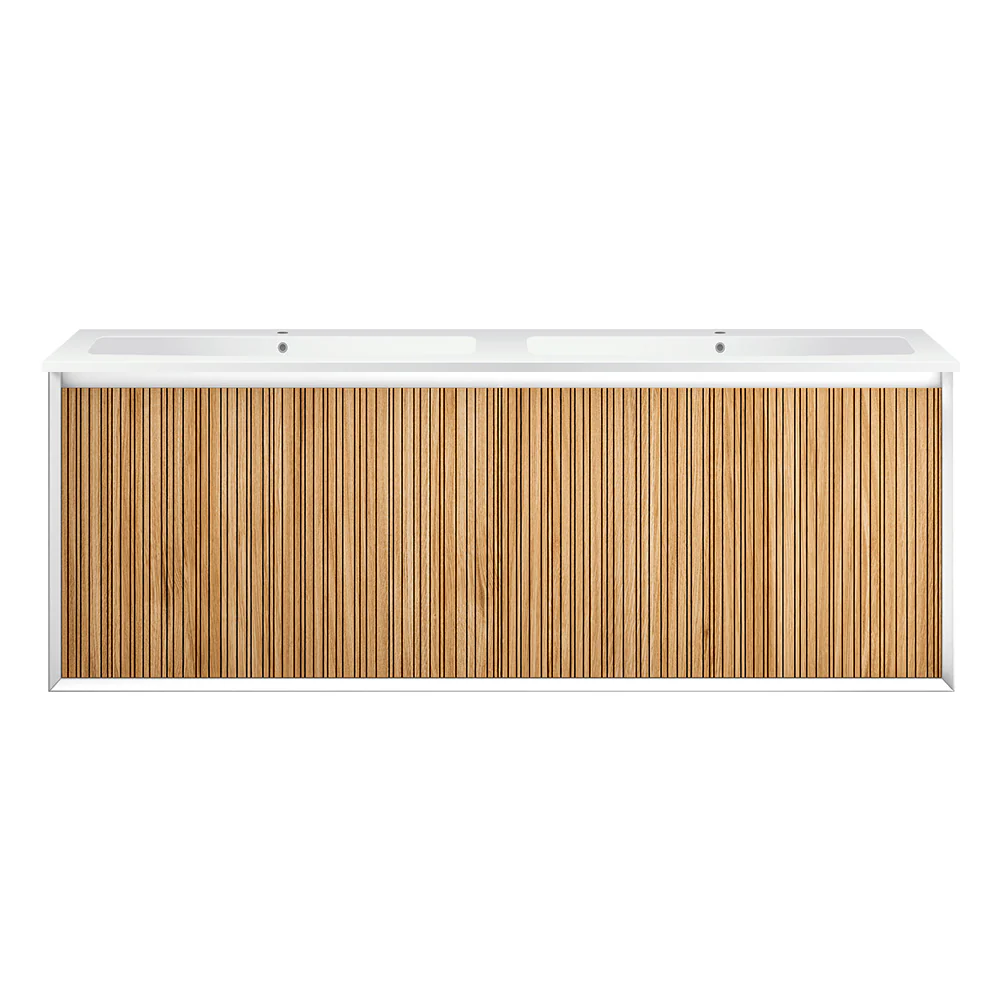 Jazz 1400 Wall Cabinet Matt White with Mineralmarmo Top - Image 3