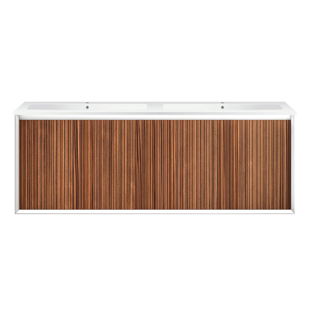 Jazz 1400 Wall Cabinet Matt White with Mineralmarmo Top - Image 4